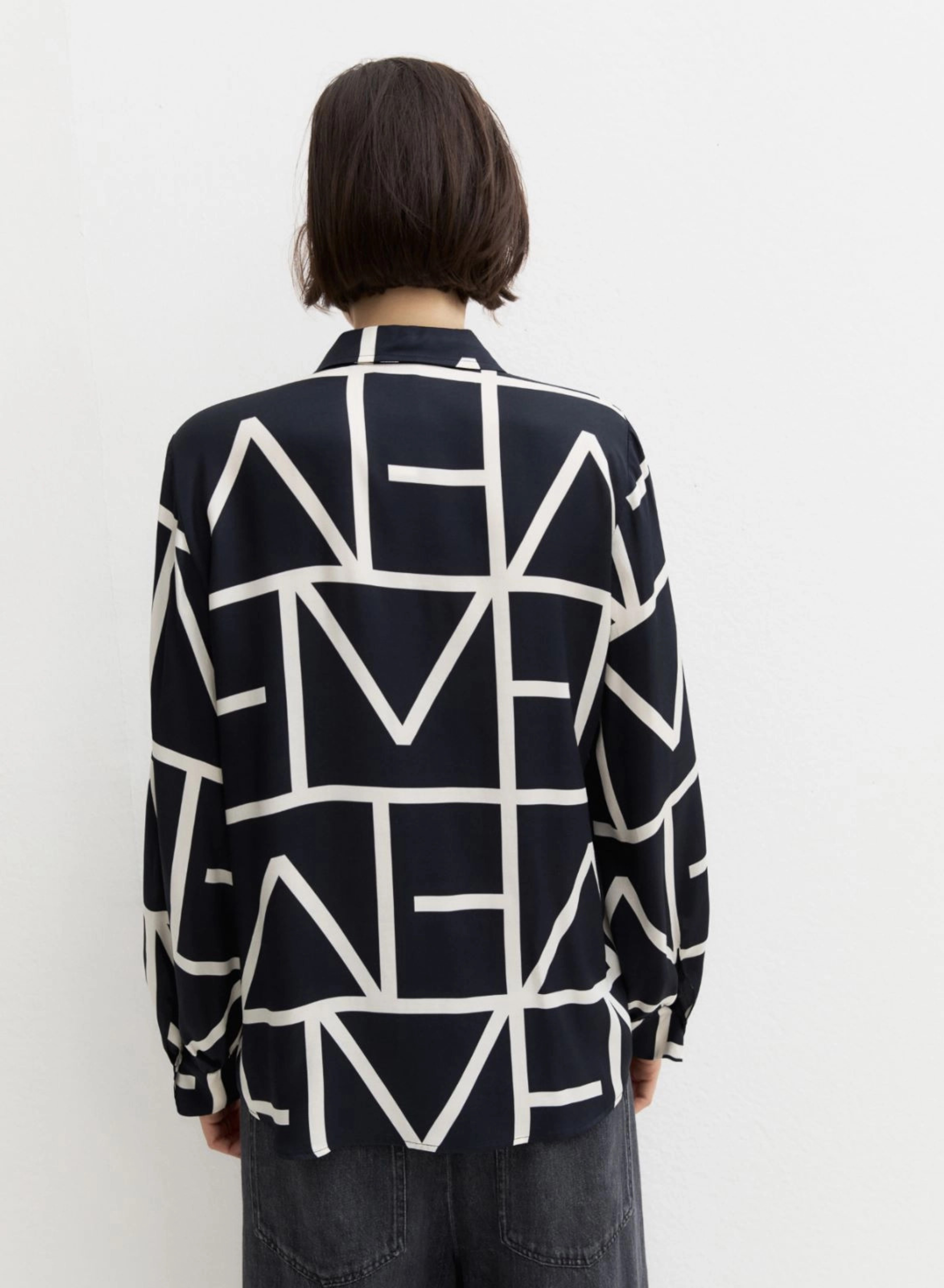 Navy Blue twill Πουκάμισο με σχέδια Emme Marella - 5