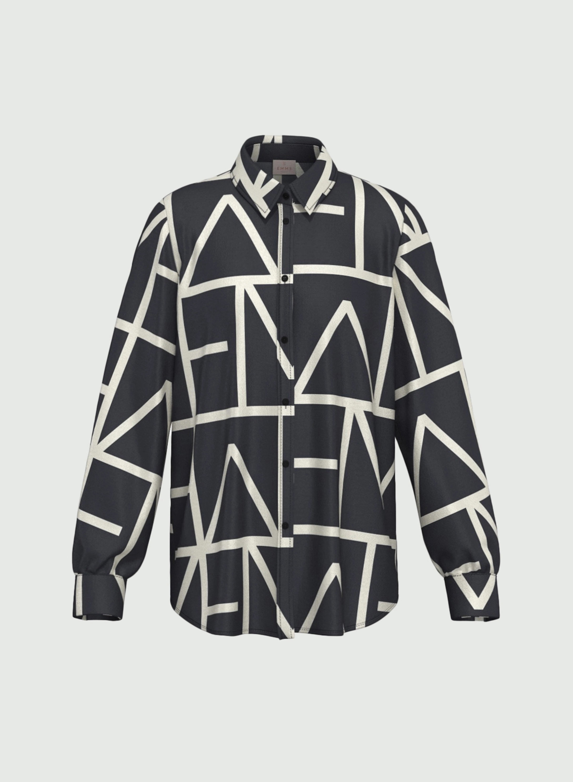 Navy Blue twill Πουκάμισο με σχέδια Emme Marella - 6