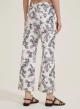 Cream floral cropped straight fit Trousers Emme Marella - 1