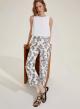 Cream floral cropped straight fit Trousers Emme Marella - 2