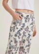 Cream floral cropped straight fit Trousers Emme Marella - 3