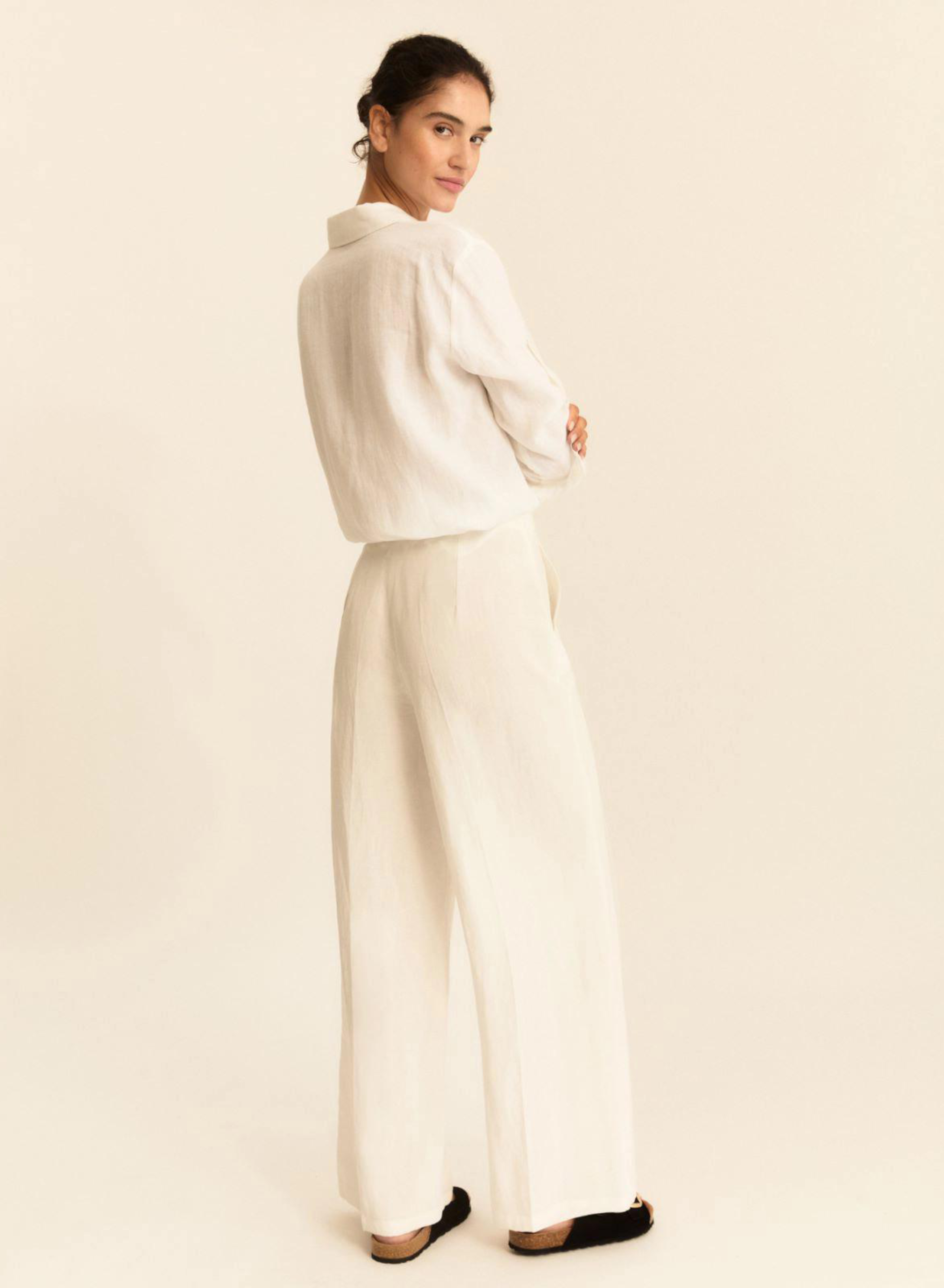 Λευκό loose fit Παντελόνι Emme Marella - 1