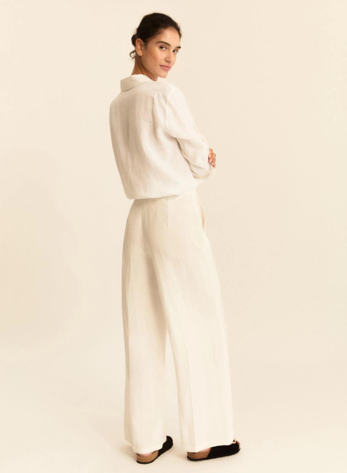 Λευκό loose fit Παντελόνι Emme Marella - 2