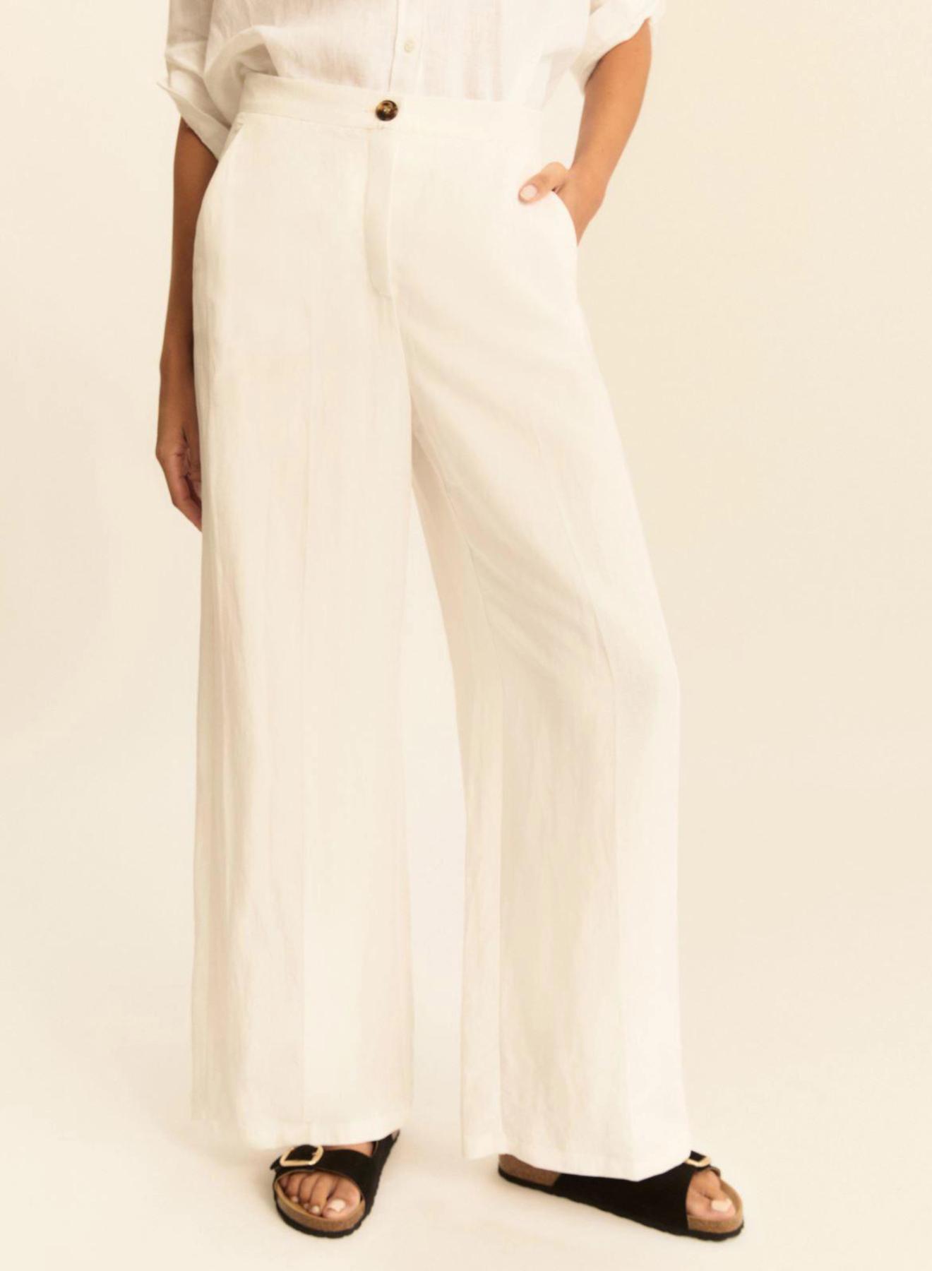 Λευκό loose fit Παντελόνι Emme Marella - 3