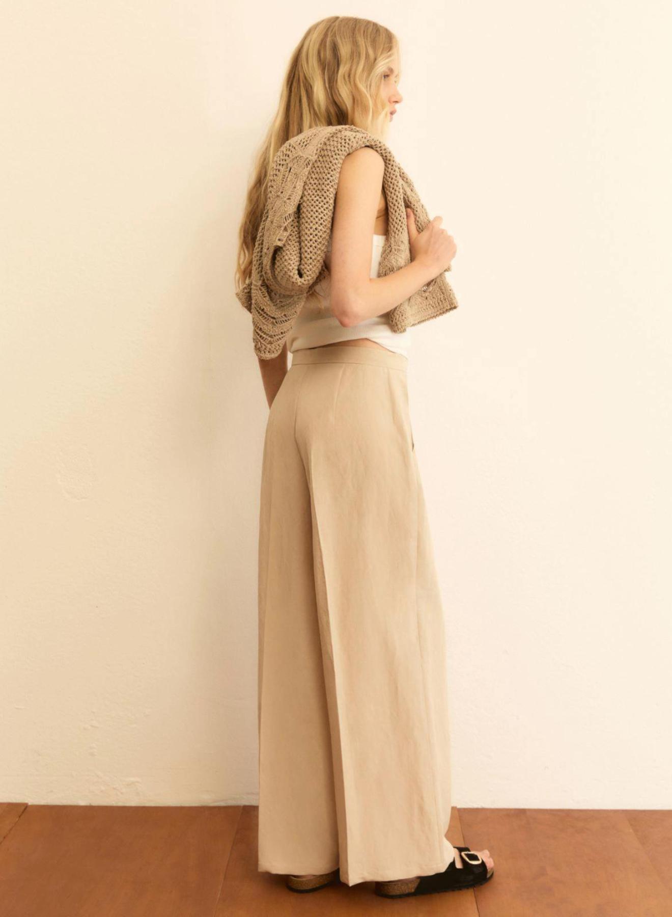 Μπεζ loose fit Παντελόνι Emme Marella - 2