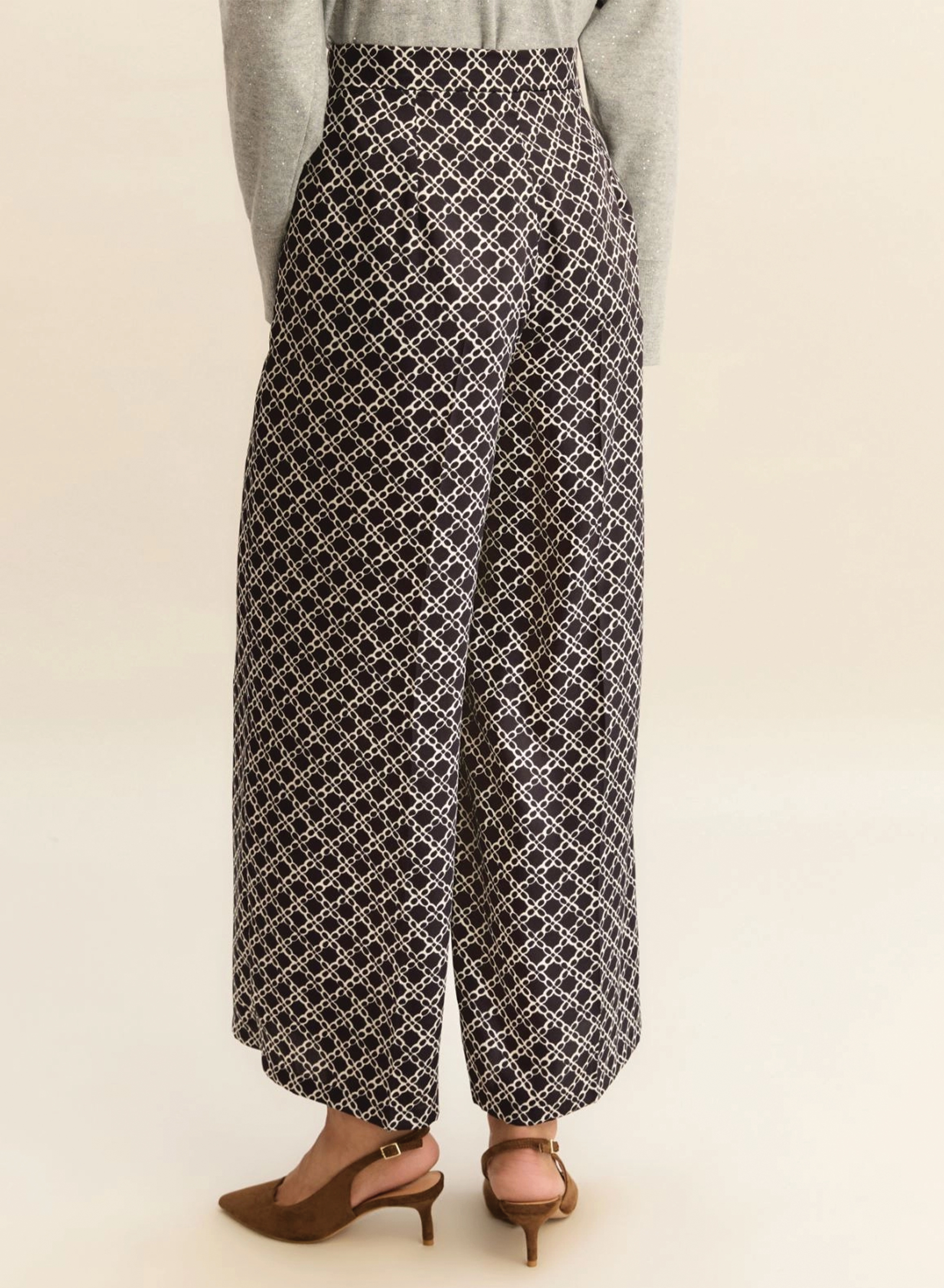 Navy Blue Παντελόνι twill με σχέδια Emme Marella - 2