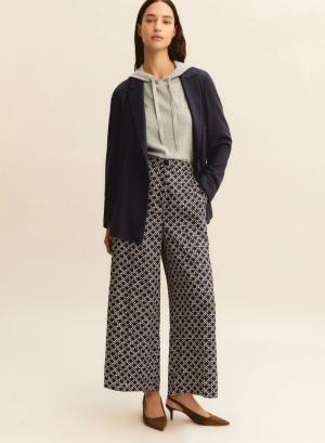 Navy Blue Παντελόνι twill με σχέδια Emme Marella - 54671