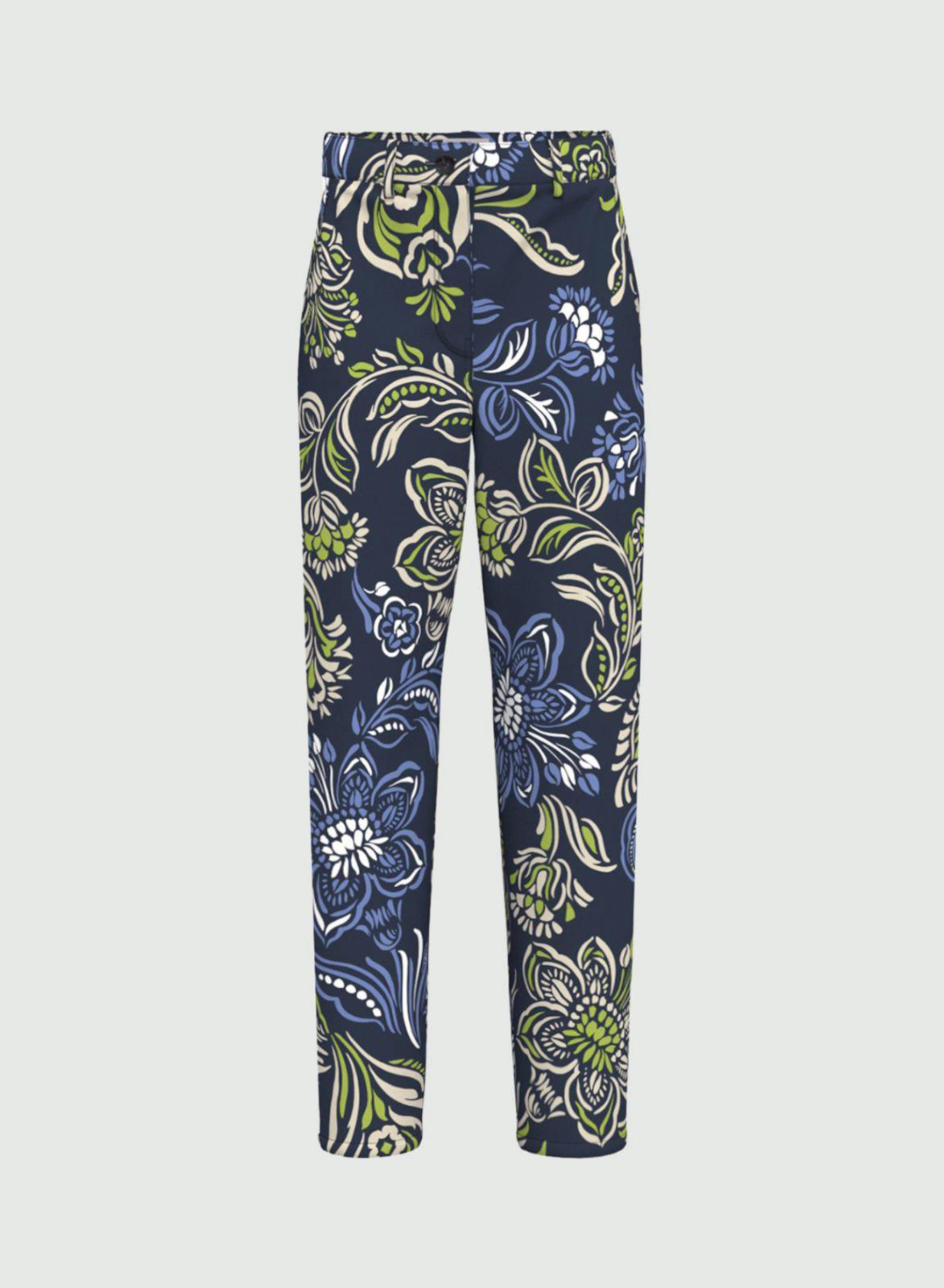 Navy Floral Παντελόνι Ποπλίνα με σχέδια Emme Marella - 5