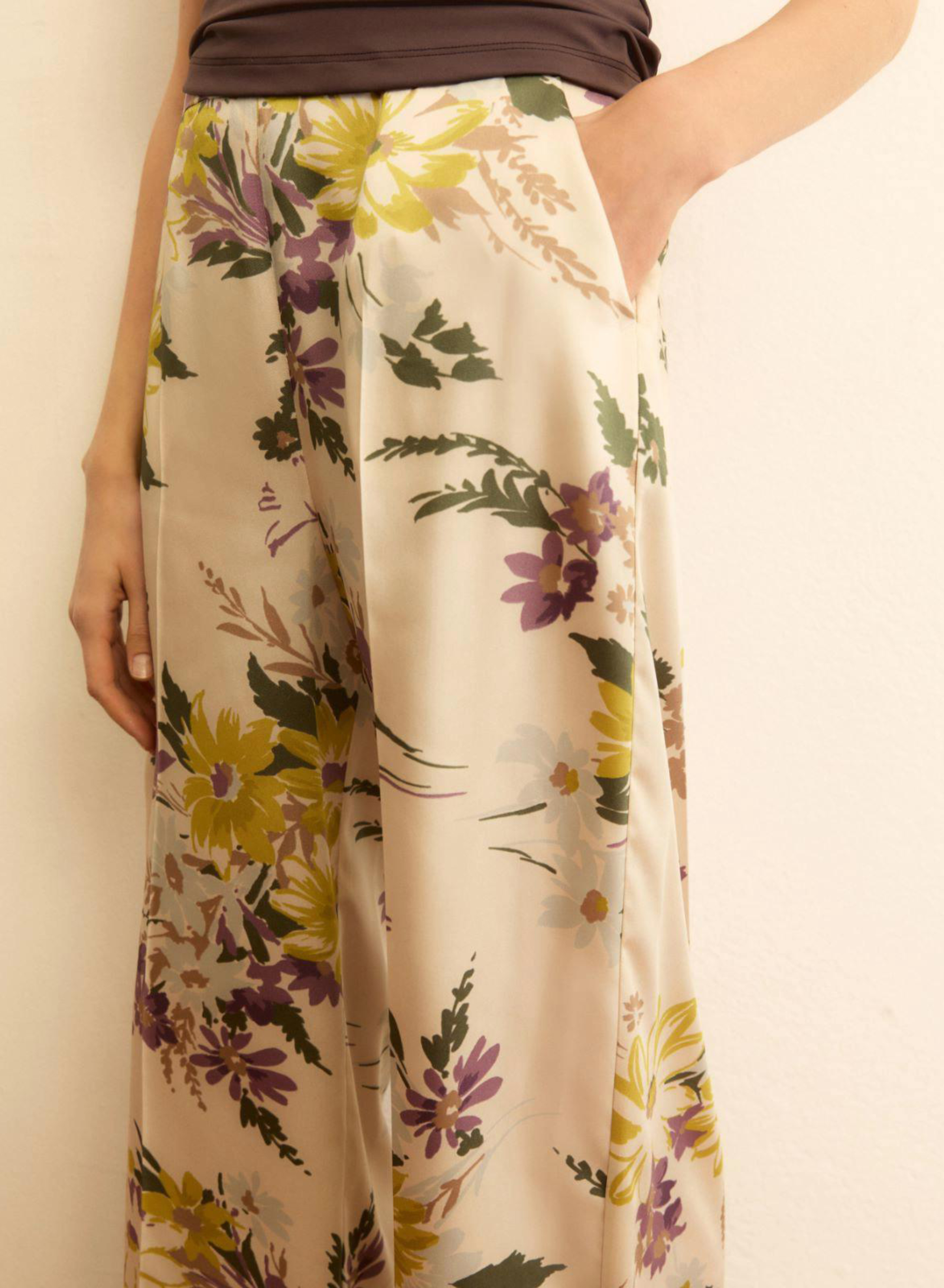 Floral Παντελόνι twill με σχέδια Emme Marella - 2