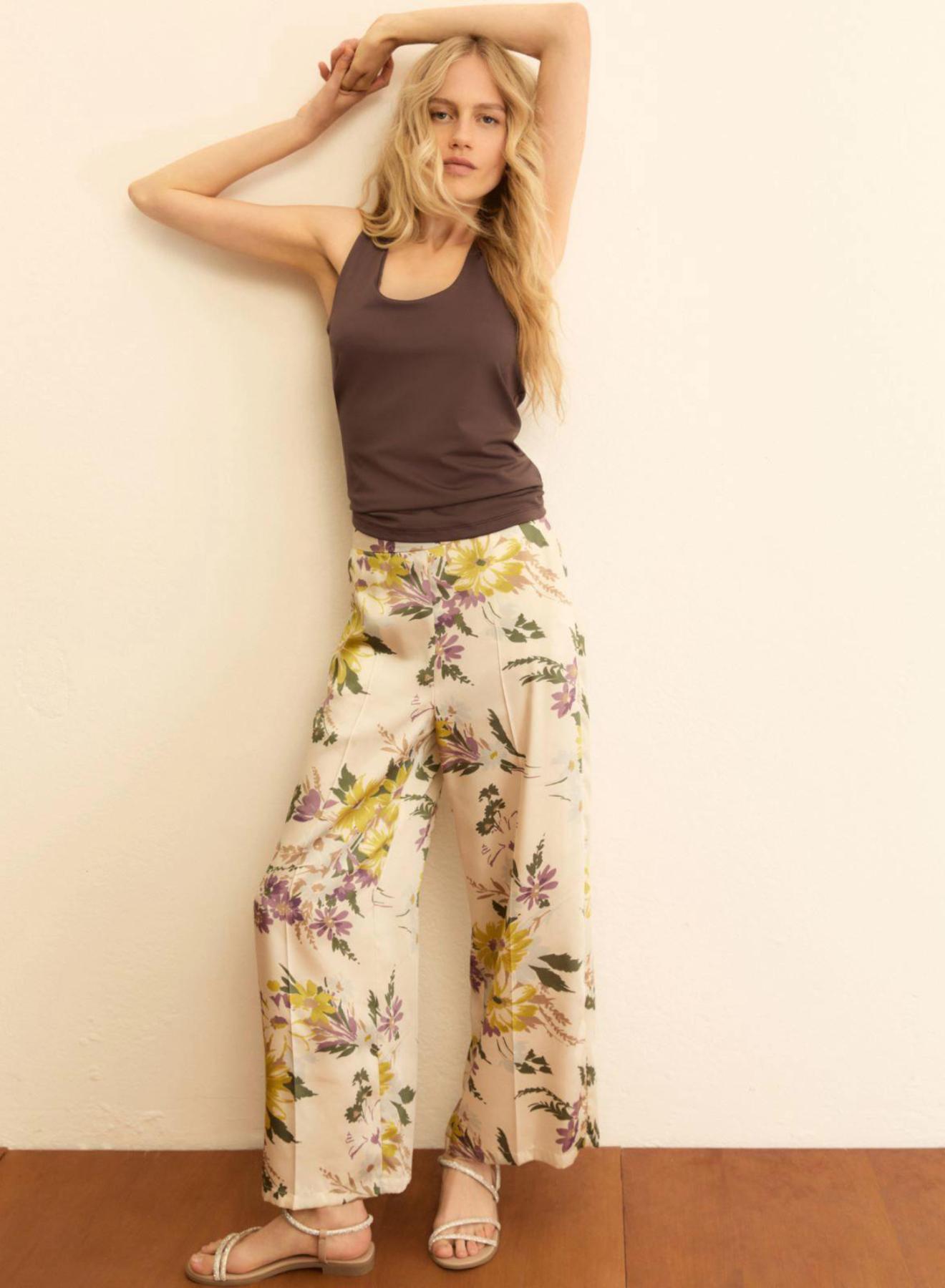 Floral Παντελόνι twill με σχέδια Emme Marella - 4