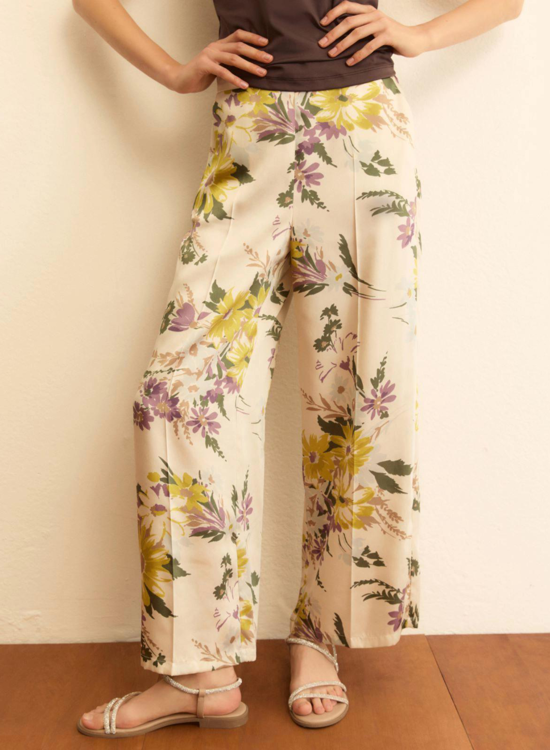 Floral Παντελόνι twill με σχέδια Emme Marella - 4