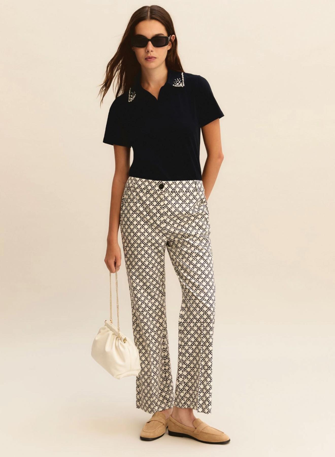 Κρεμ Παντελόνι καμπάνα με σχέδια Emme Marella - 1