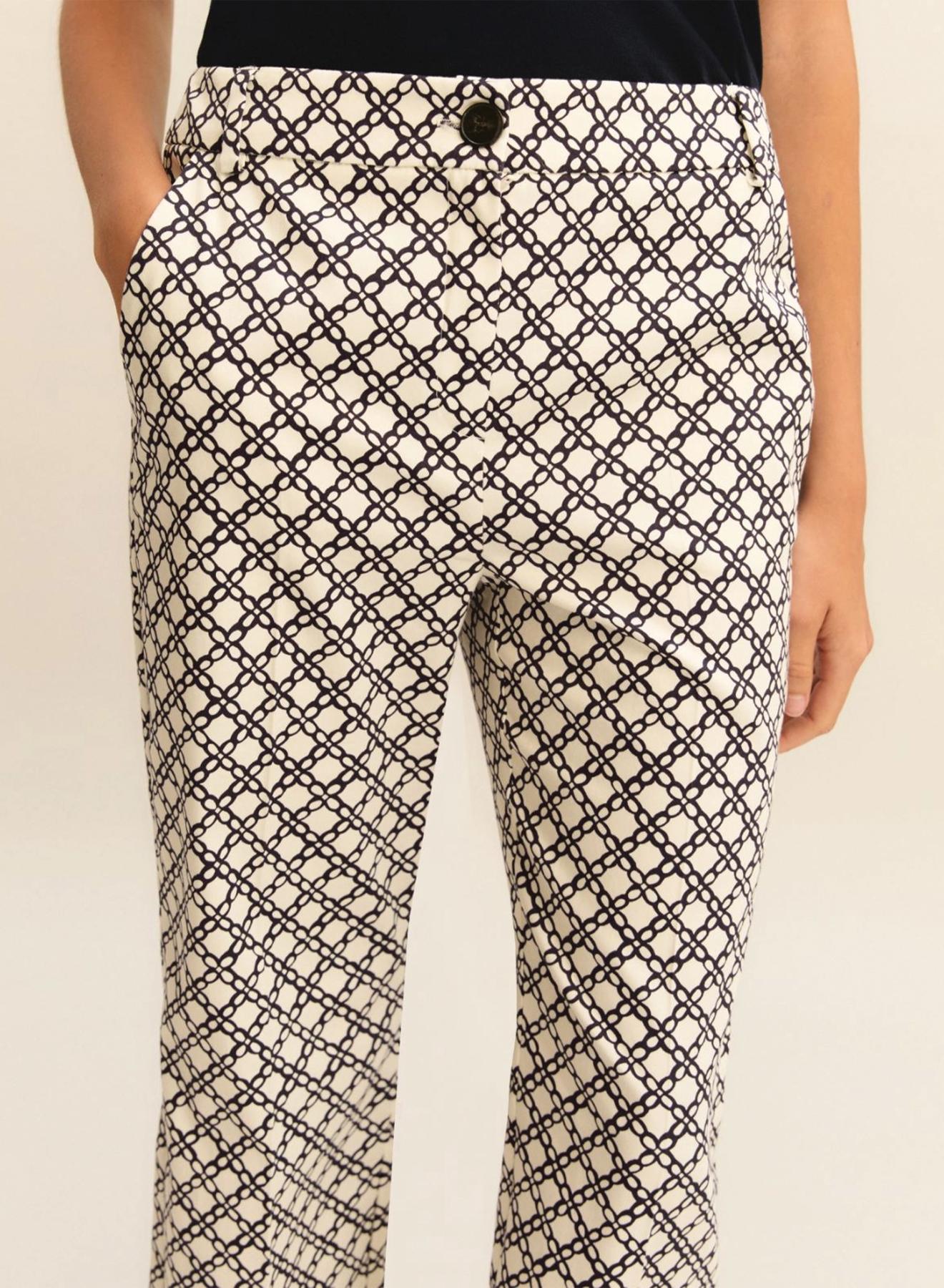 Κρεμ Παντελόνι καμπάνα με σχέδια Emme Marella - 3