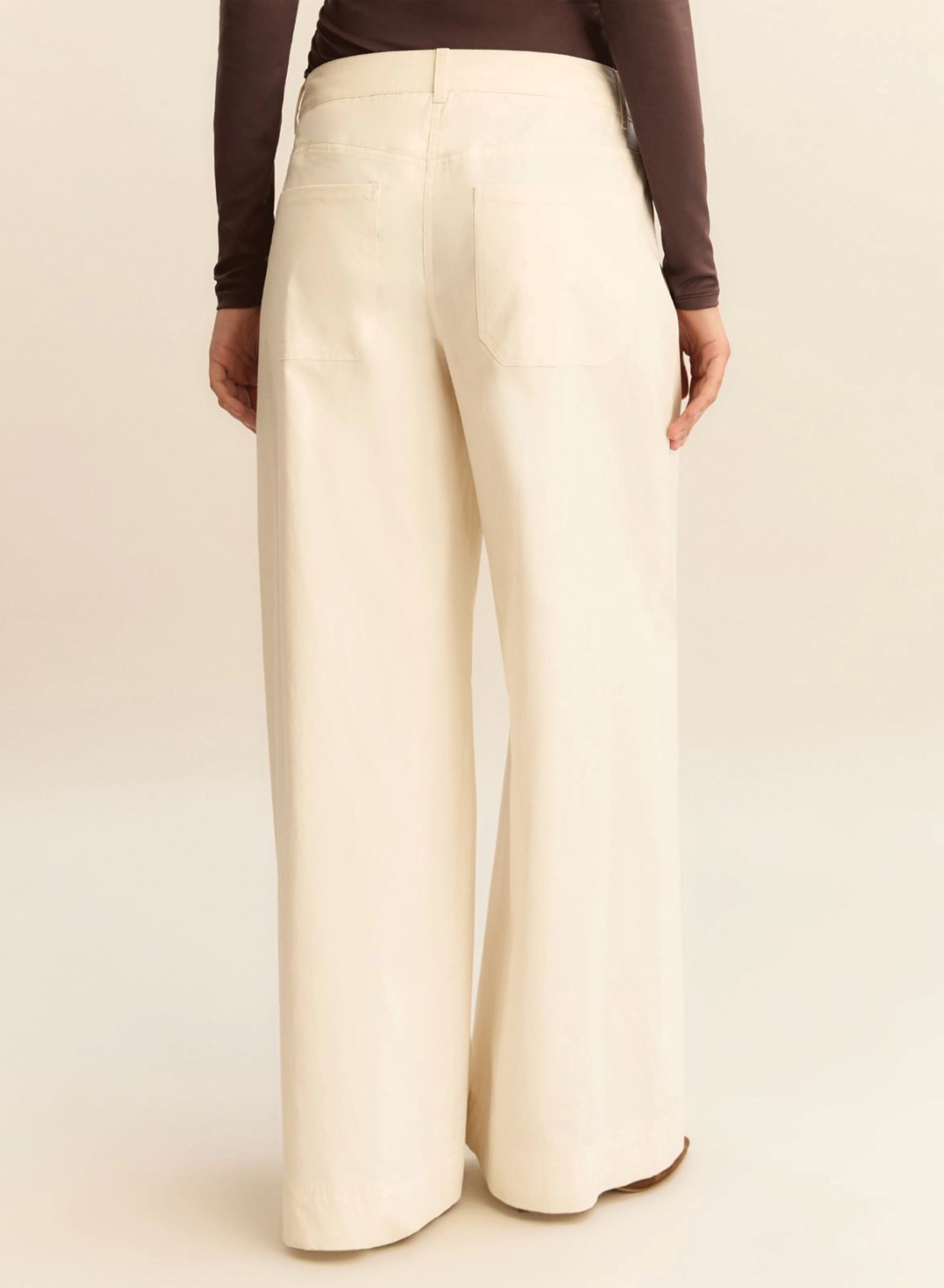 Wool White wide leg Παντελόνι Emme Marella - 2