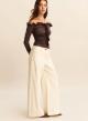 Wool White wide leg Παντελόνι Emme Marella - 0