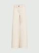 Wool White wide leg Παντελόνι Emme Marella-5
