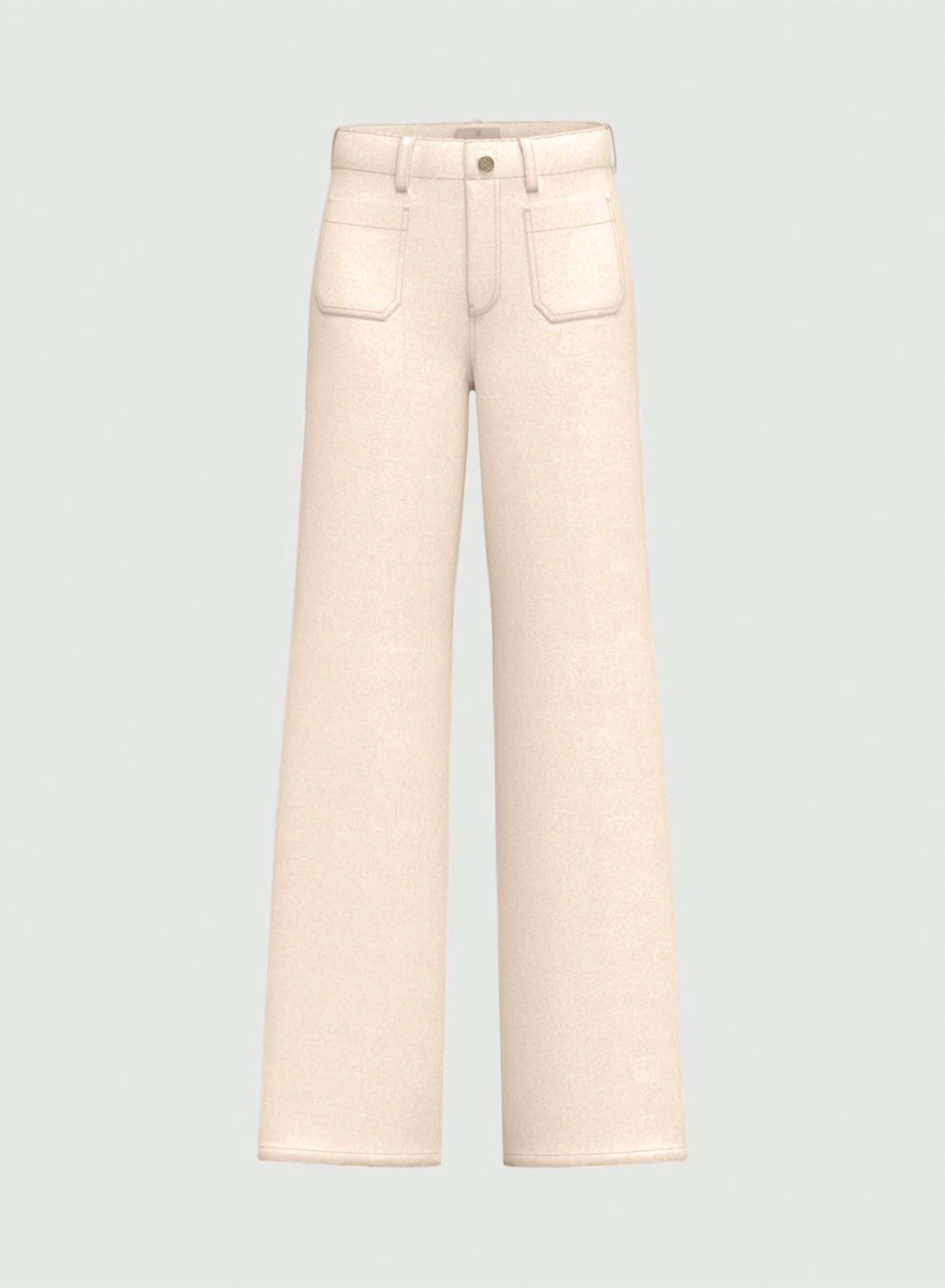 Wool White wide leg Παντελόνι με τσέπες μπροστά Emme Marella - 5