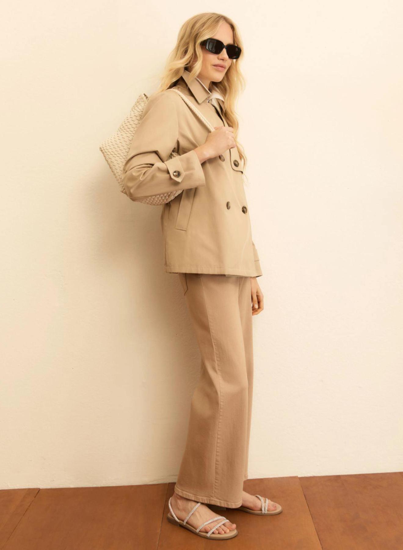 Μπεζ Παντελόνι πεντάτσεπο σε ίσια γραμμή Emme Marella - 1