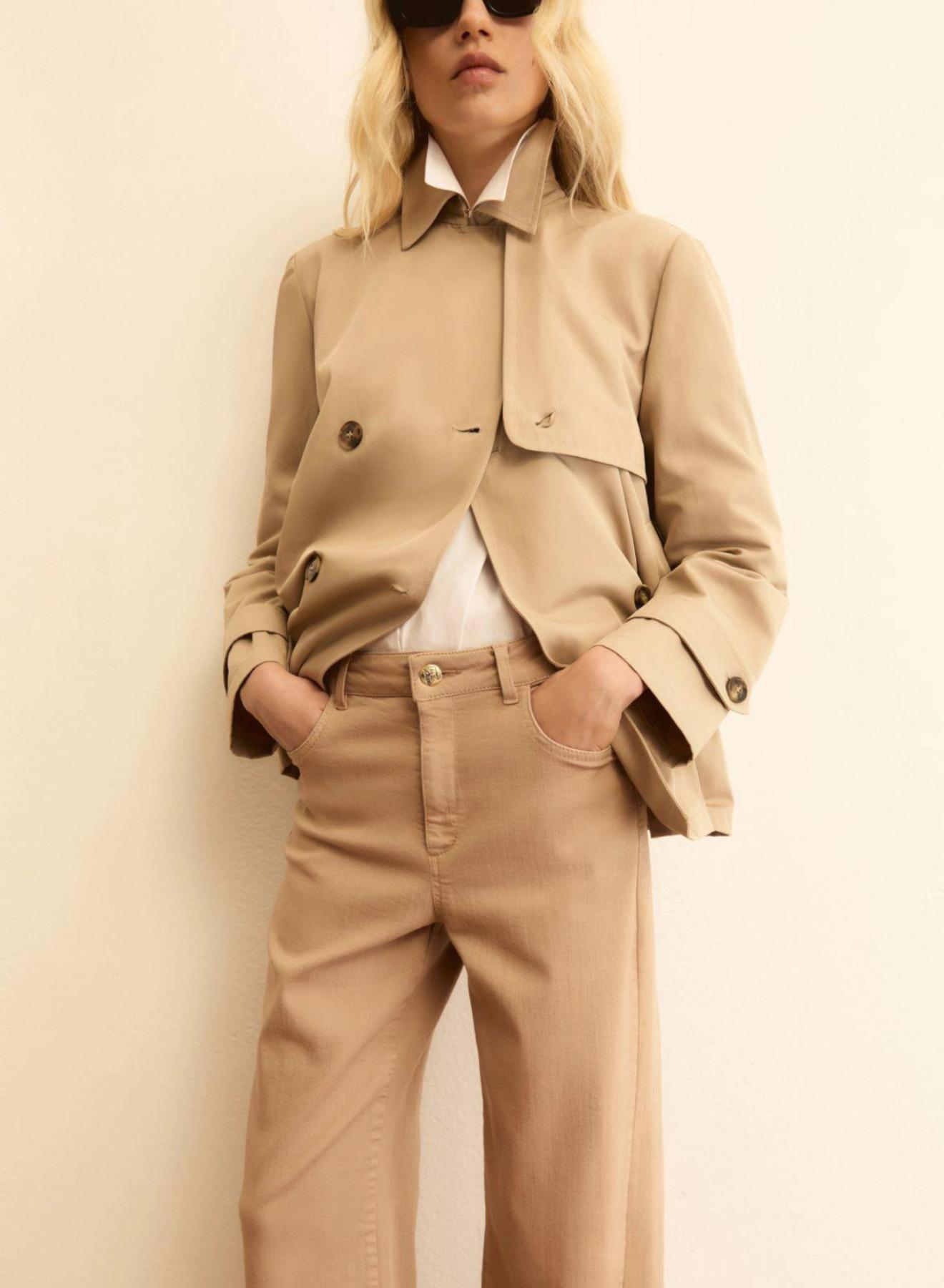 Μπεζ Παντελόνι πεντάτσεπο σε ίσια γραμμή Emme Marella - 3