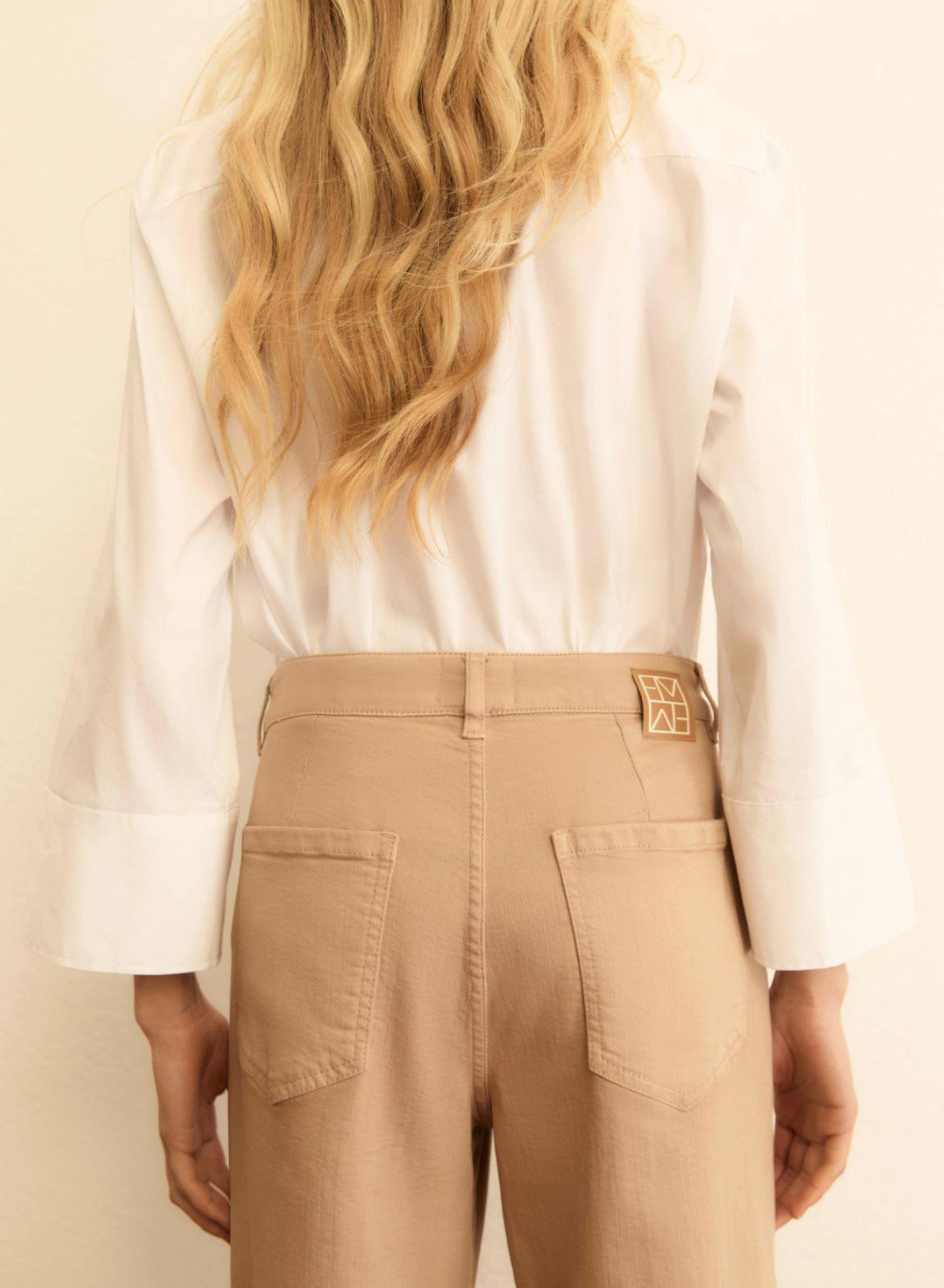 Μπεζ Παντελόνι πεντάτσεπο σε ίσια γραμμή Emme Marella - 6