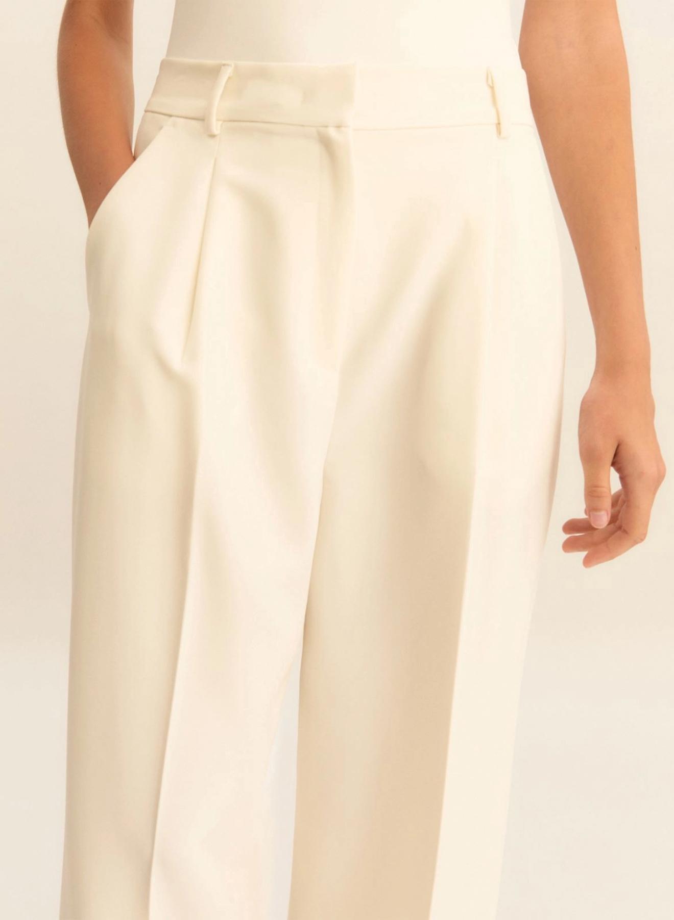 Wool White loose fit Παντελόνι Emme Marella - 2