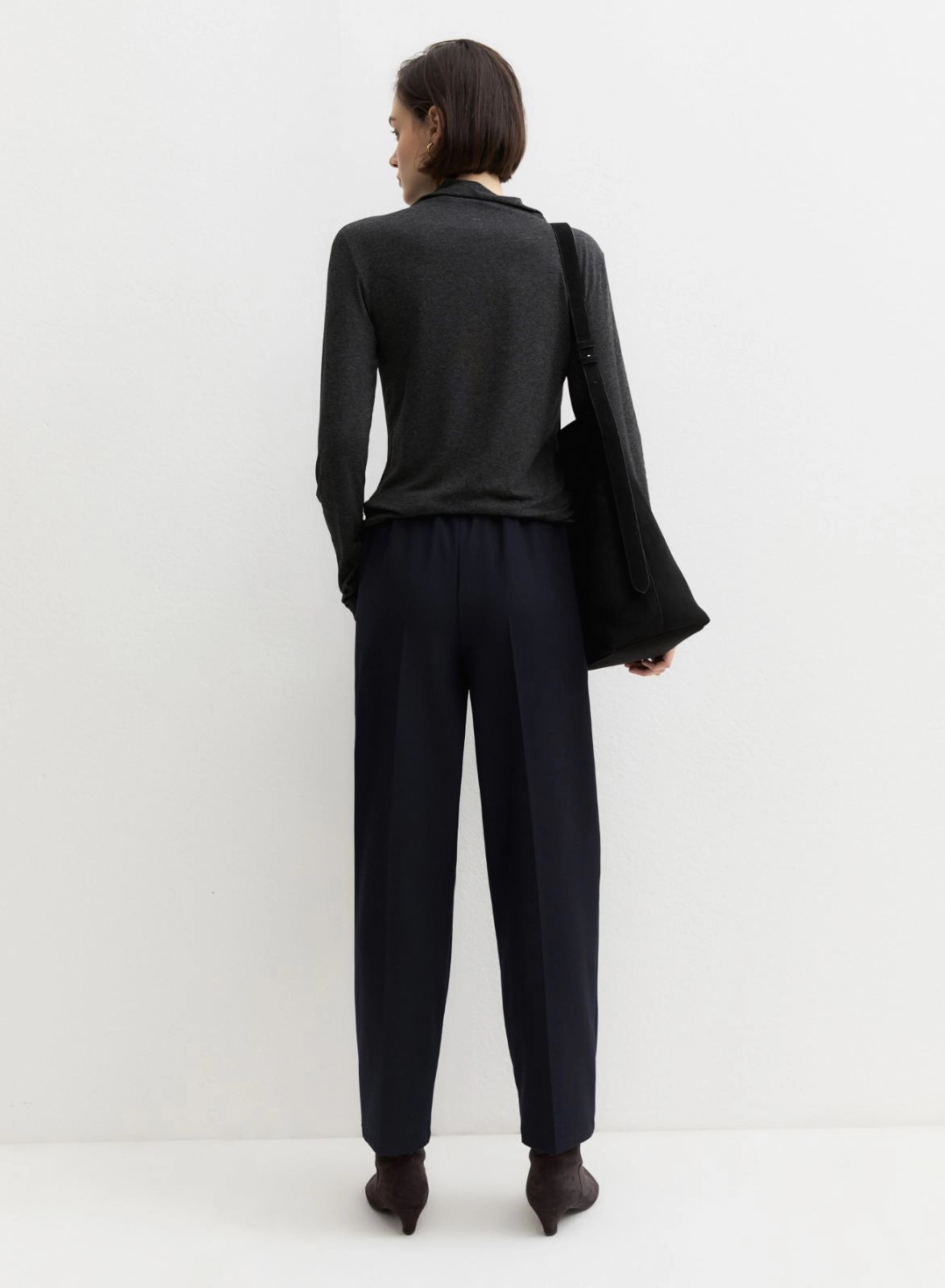 Navy Blue Παντελόνι joggers με λάστιχο και κορδόνι στη μέση Emme Marella - 3