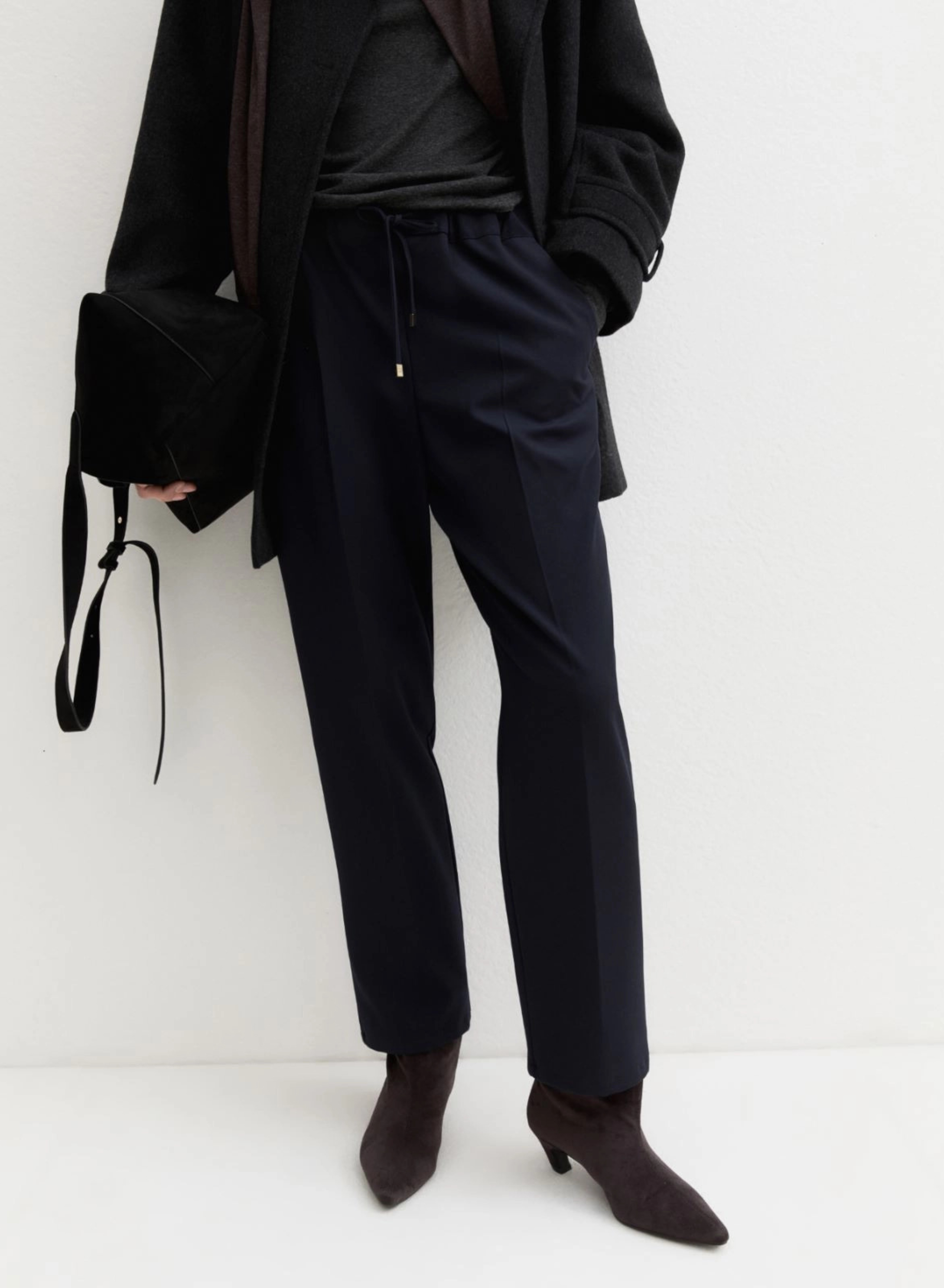 Navy Blue Παντελόνι joggers με λάστιχο και κορδόνι στη μέση Emme Marella - 2