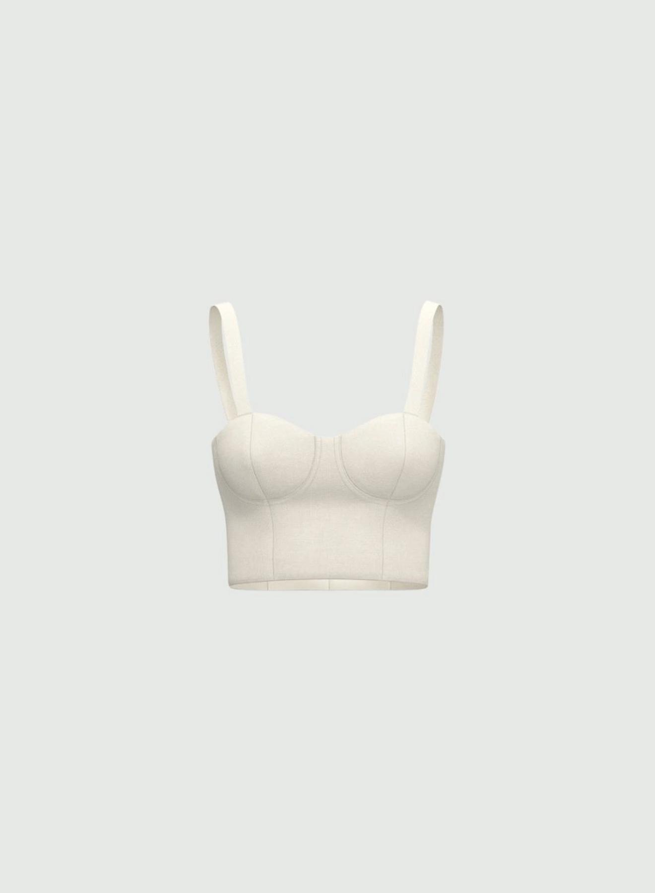 Ecru cropped Top with straps Emme Marella - 5