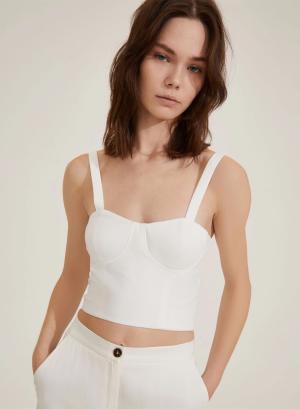 Ecru cropped Top with straps Emme Marella - 40383