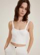 Ecru cropped Top with straps Emme Marella - 0