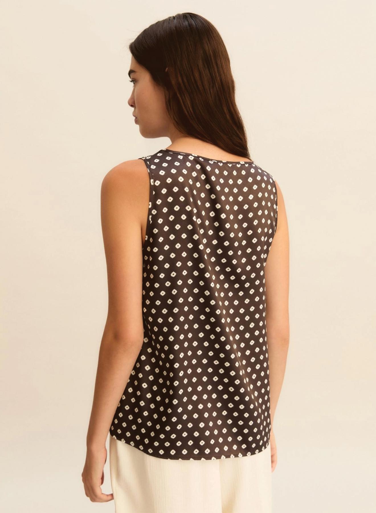 Πράσινο twill αμάνικο Τοπ με σχέδια Emme Marella - 5