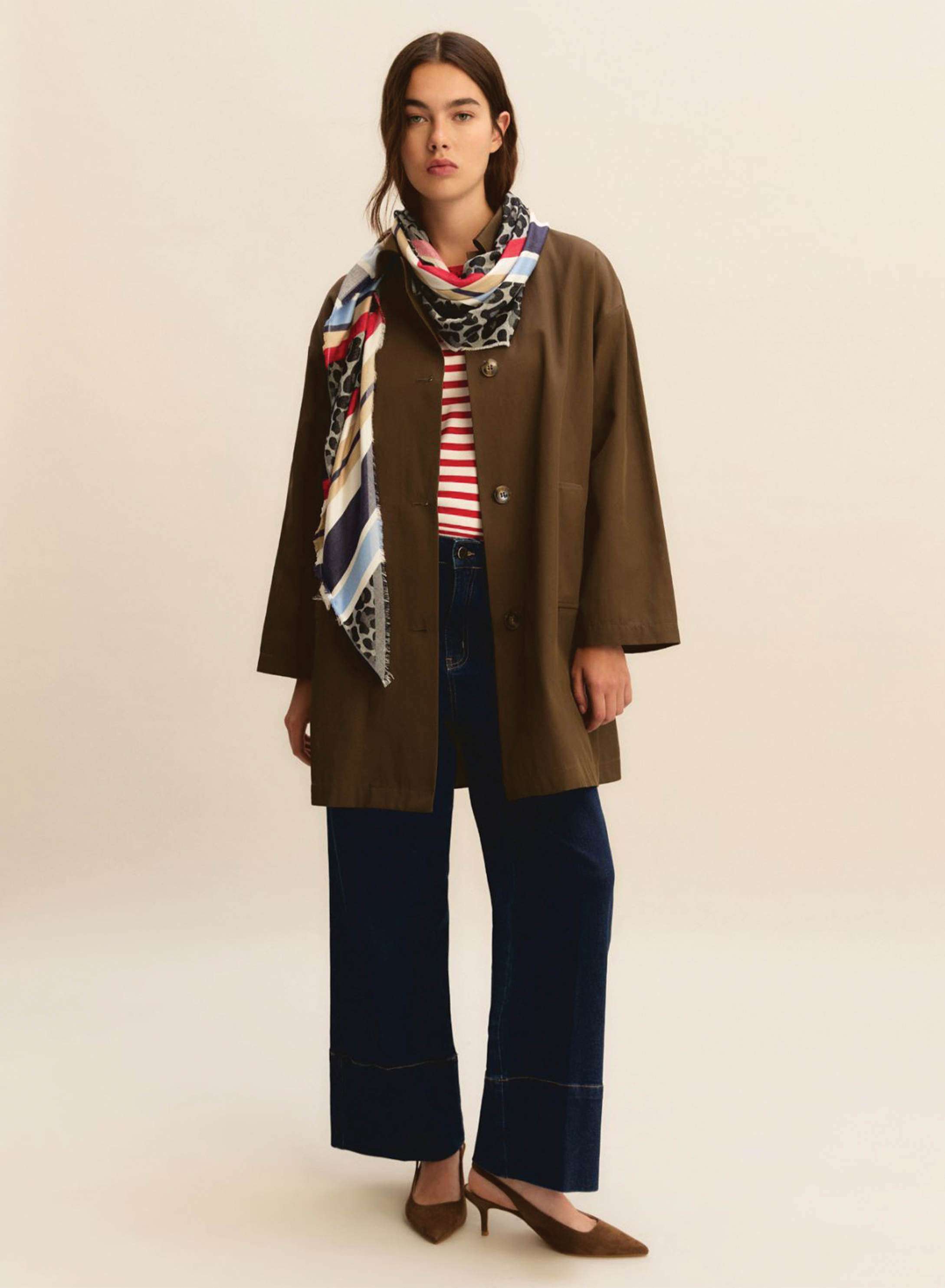 Navy Blue wide-fit cropped Jeans Emme Marella - 3