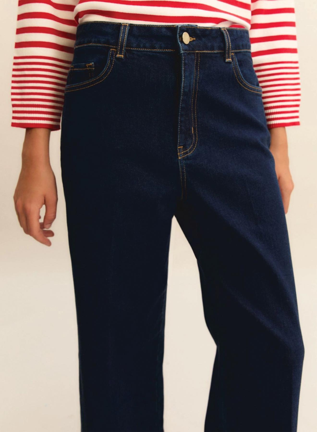 Navy Blue wide-fit cropped Jeans Emme Marella - 2