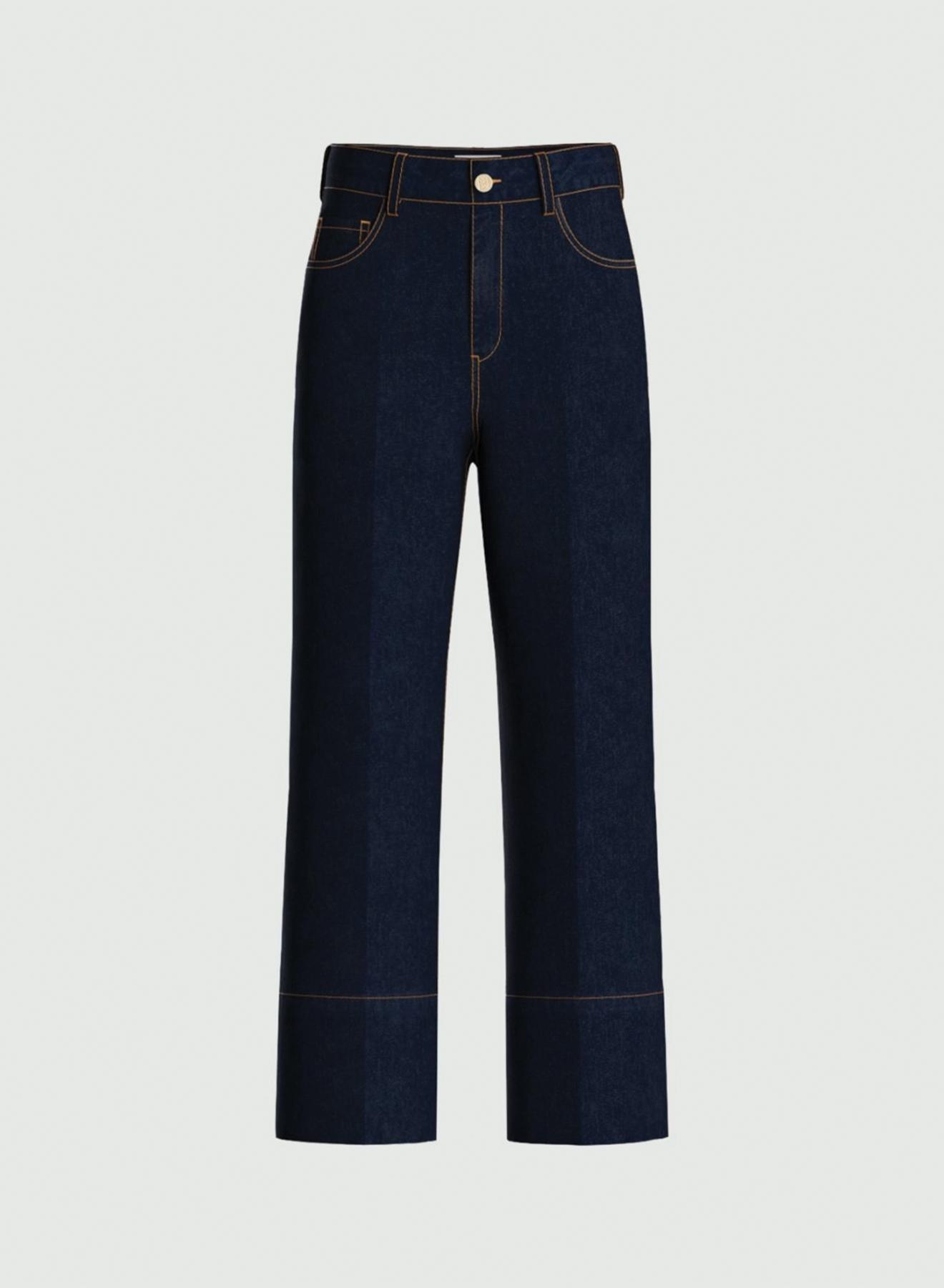 Navy Blue wide-fit cropped Jeans Emme Marella - 5