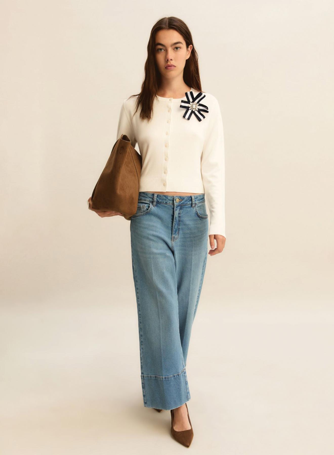 Blue wide-fit cropped Jeans Emme Marella - 1