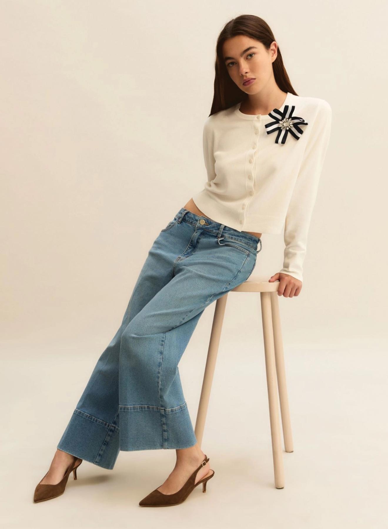Blue wide-fit cropped Jeans Emme Marella - 2