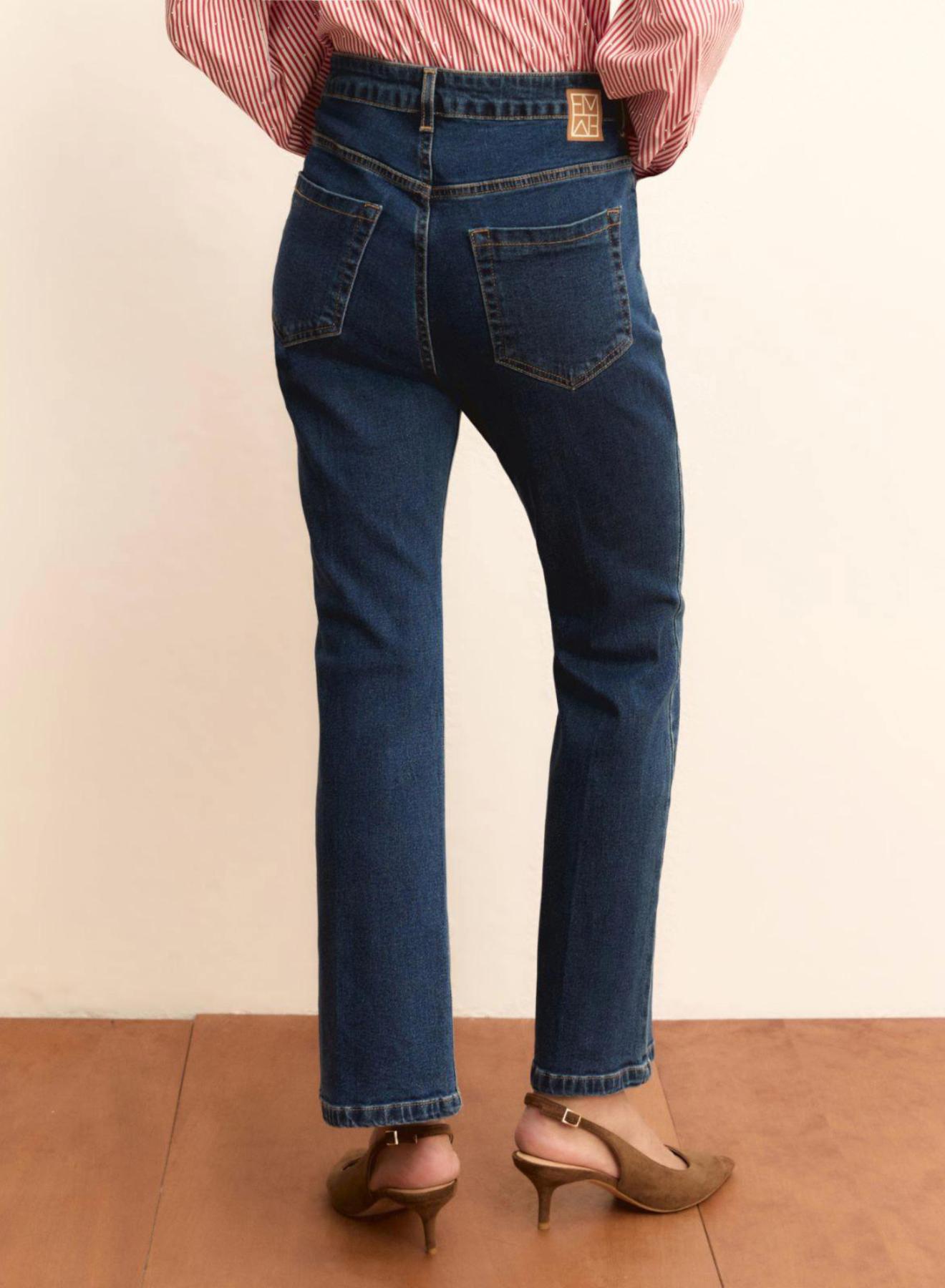 Navy Blue Παντελόνι Τζιν με μικρή καμπάνα Emme Marella - 2