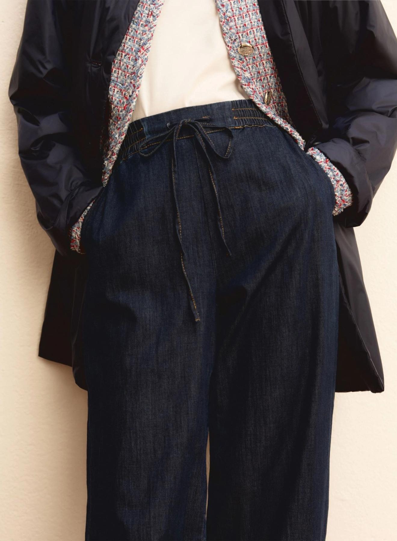 Blue Denim Trousers with drawstrind and elasticated waistband Emme Marella - 2