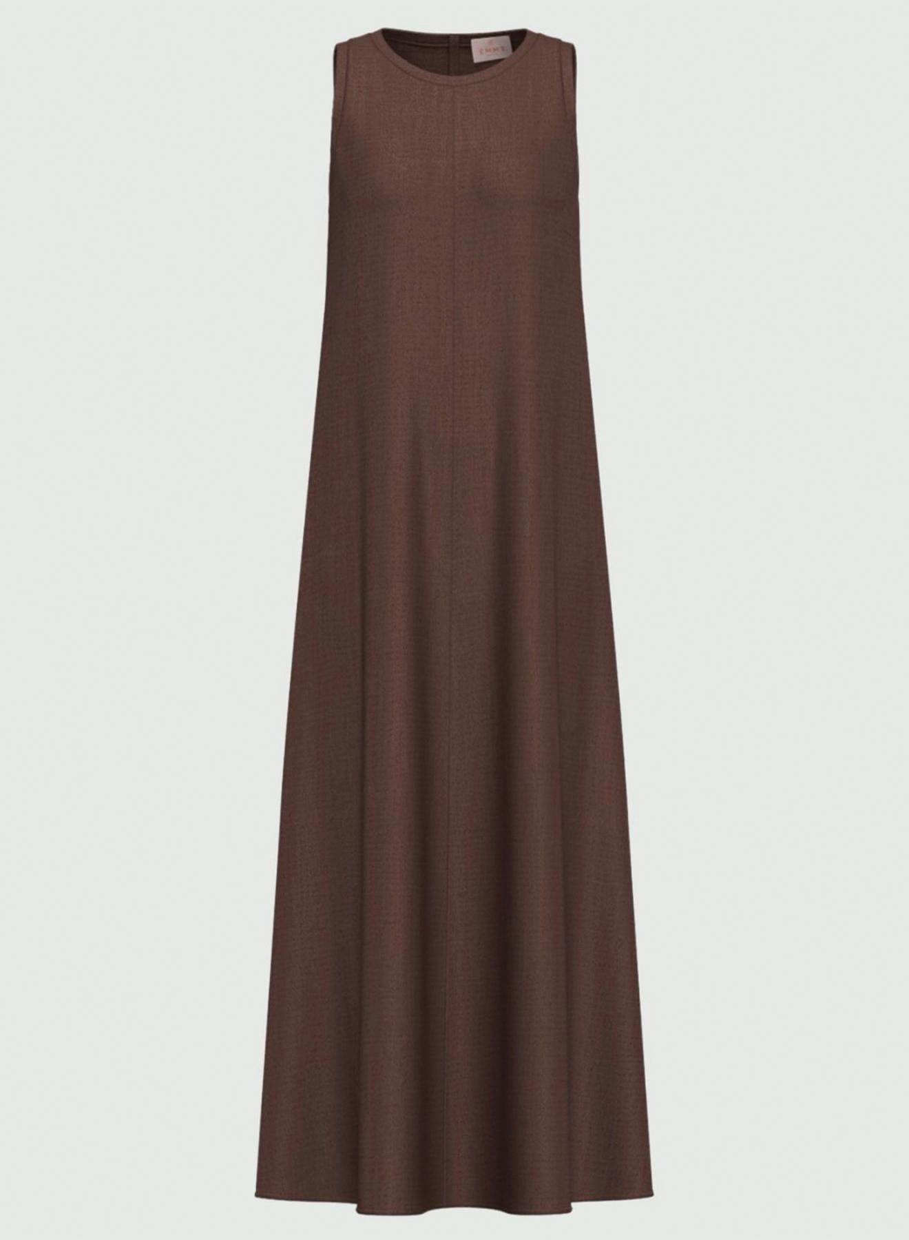 Σοκολά μακρύ αμάνικο φόρεμα Emme Marella - 5