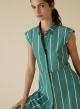 Green sleveeless chemisier, poplin Dress with stripes Emme Marella - 2