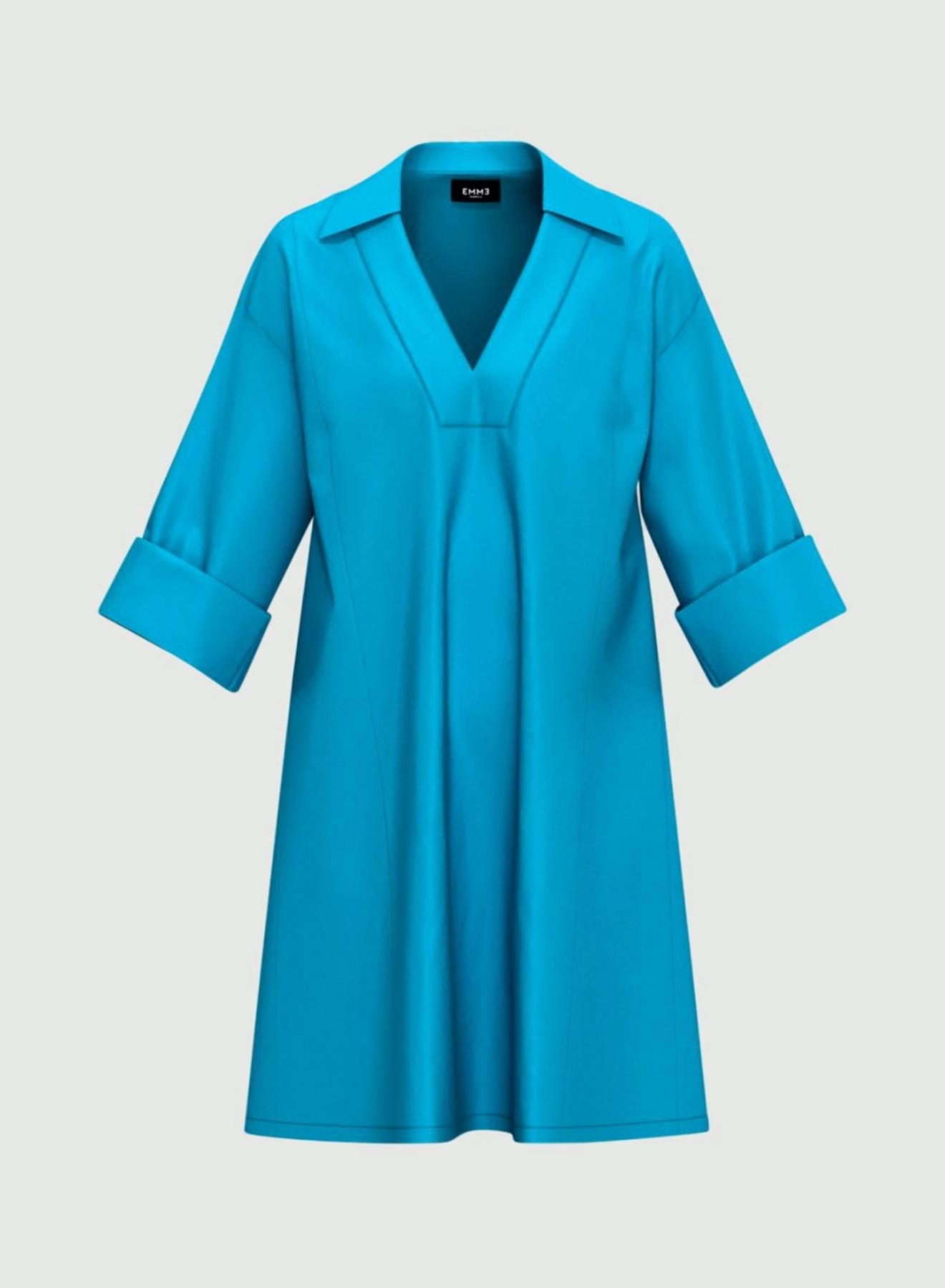 Turquoise poplin Dress Emme Marella - 4