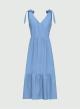 Light Blue poplin Dress with V neckline Emme Marella - 3