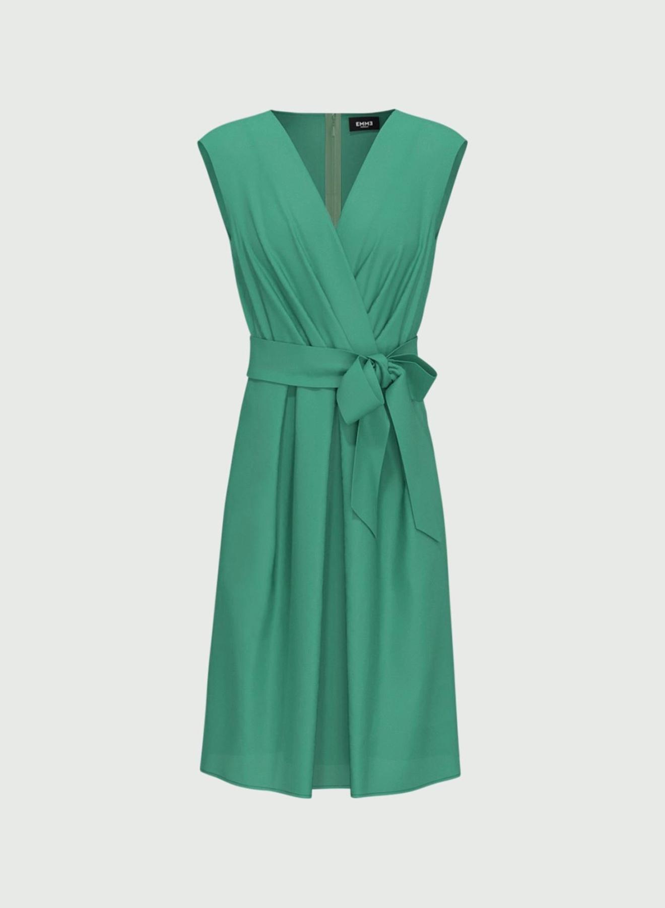 Green sleveeless  poplin Dress with V neckline Emme Marella - 4