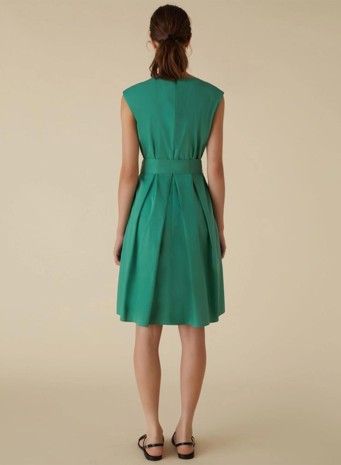 Green sleveeless  poplin Dress with V neckline Emme Marella - 2