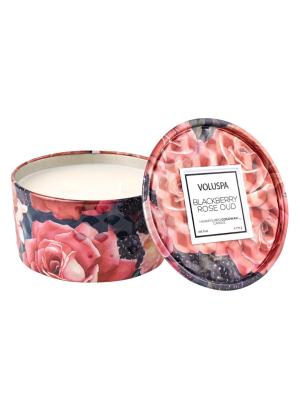 Blackberry rose oud 2 wick tin candle - 1899