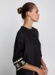 Black-Gold Lefkada Dress with buttons, rounded hem with side slits Greek Archaic Kori - 2