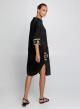Black-Gold Lefkada Dress with buttons, rounded hem with side slits Greek Archaic Kori - 3