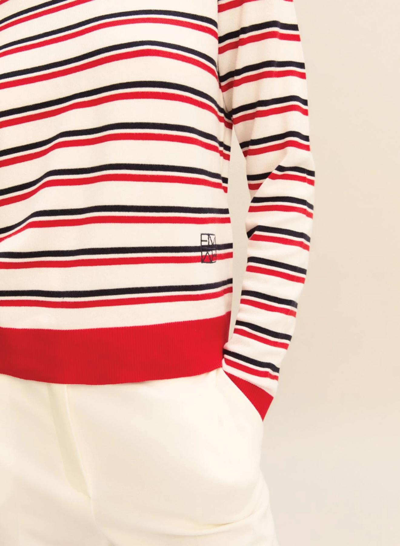 Λευκό-Κόκκινο Πουλόβερ με ρίγες Emme Marella - 3