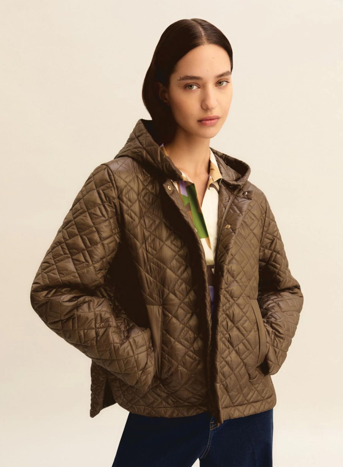 Chocolate water-repellent Jacket with adjustable hood Emme Marella - 2