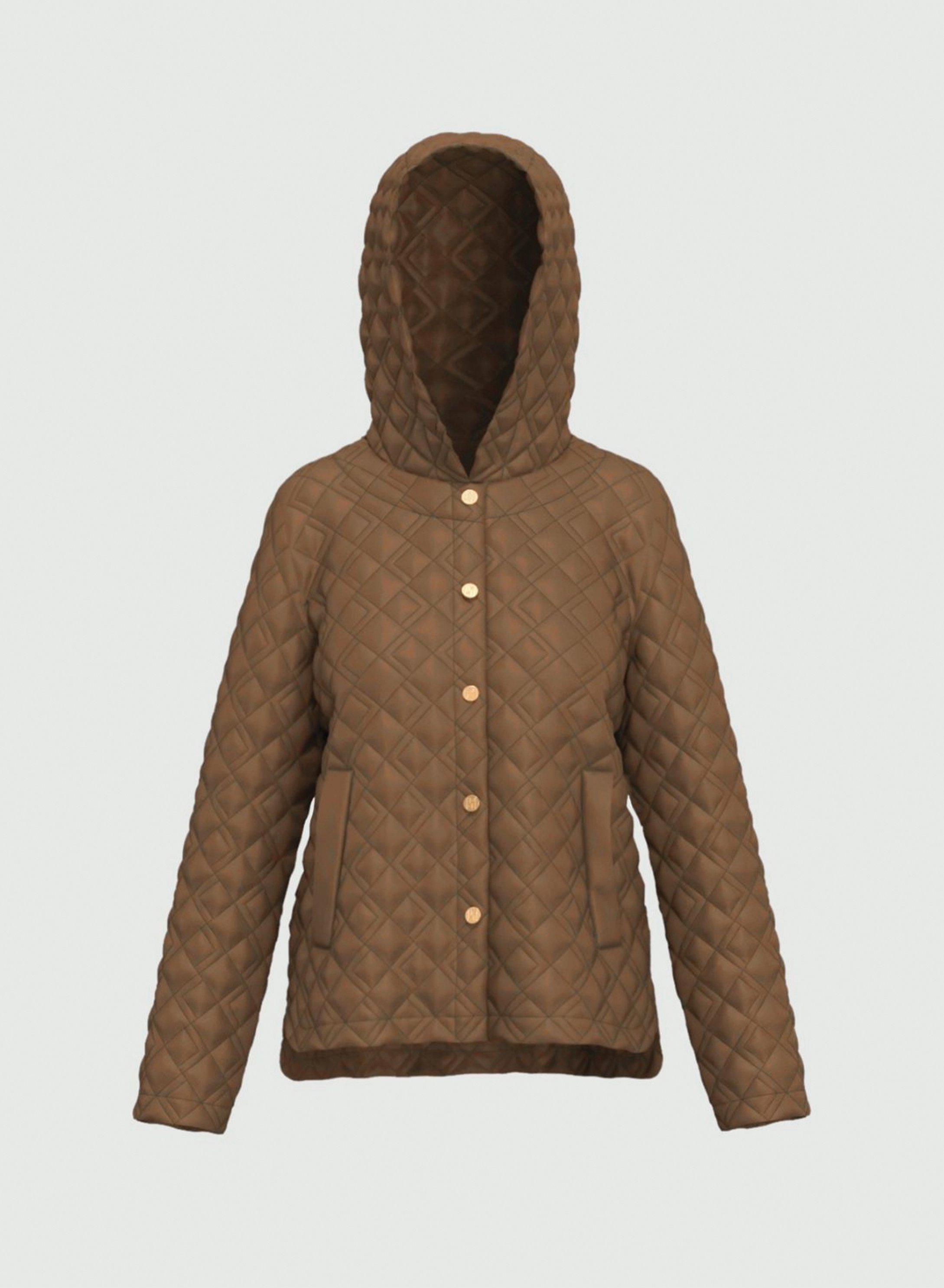 Chocolate water-repellent Jacket with adjustable hood Emme Marella - 5